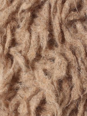 Krótki płaszcz wełniany z alpaki Stella Mccartney brązowy