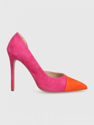 Pantofi din piele Baldowski roz