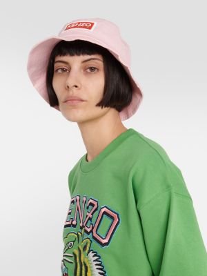 Sombrero con bordado de algodón Kenzo rosa