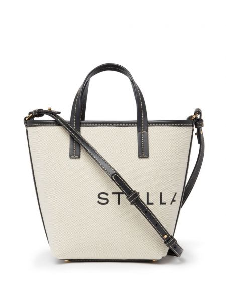 Shopper handtasche aus baumwoll mit print Stella Mccartney