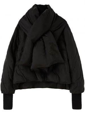 Páperová bunda s výšivkou Jil Sander čierna