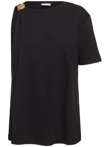 Asymmetrisk jersey bomull topp Ferragamo svart