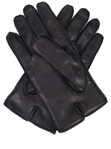 Кожаные перчатки Philipp Plein черные