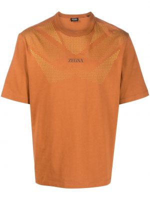 T-shirt con stampa Zegna marrone