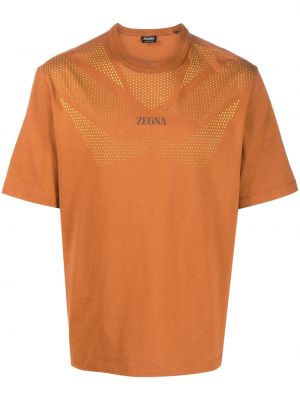 Geometriskt mönster t-shirt med mönster Zegna brun