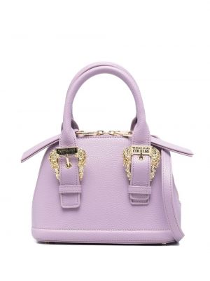 Δερμάτινη τσάντα shopper από δερματίνη Versace Jeans Couture μωβ