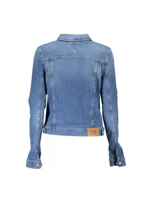 Haftowana kurtka jeansowa Tommy Hilfiger niebieska