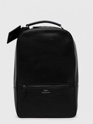 Polo Ralph Lauren plecak skórzany męski kolor czarny duży gładki