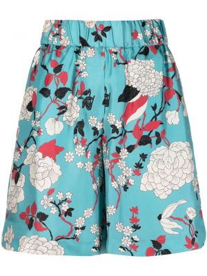 Svilene kratke hlače s cvetličnim vzorcem s potiskom Alberto Biani
