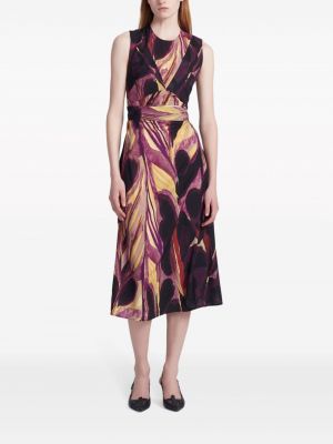 Sukienka wieczorowa z nadrukiem w abstrakcyjne wzory Altuzarra fioletowa