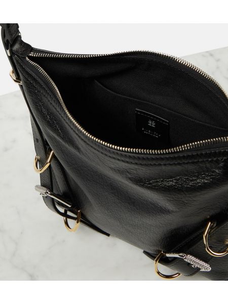 Usnjena torbica za čez ramo Givenchy črna