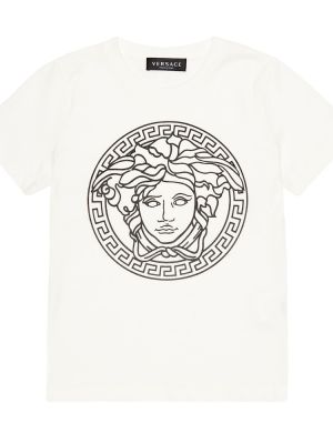 Bomuld t-shirt for piger Versace Kids hvid