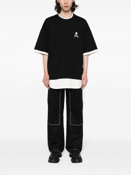 Kokvilnas t-krekls Mastermind Japan melns