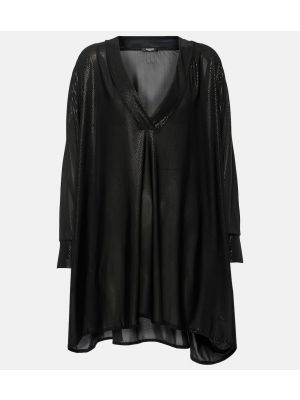 Sukienka z dżerseju Balmain czarna