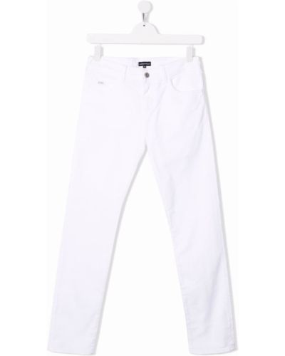 Stretch jeans for jenter Emporio Armani Kids hvit