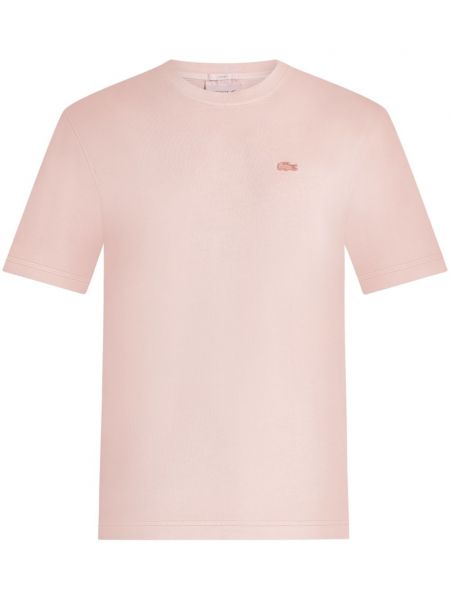Памучна тениска Lacoste розово