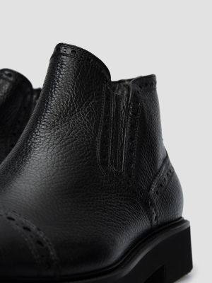 Черные кожаные ботинки Baldinini