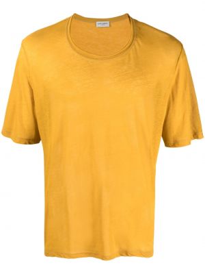 T-shirt con scollo tondo Saint Laurent giallo