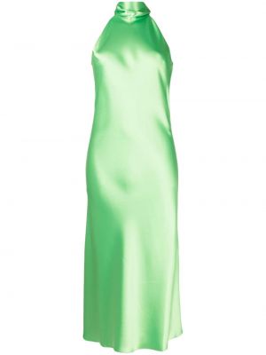 Сатенена миди рокля Galvan London зелено