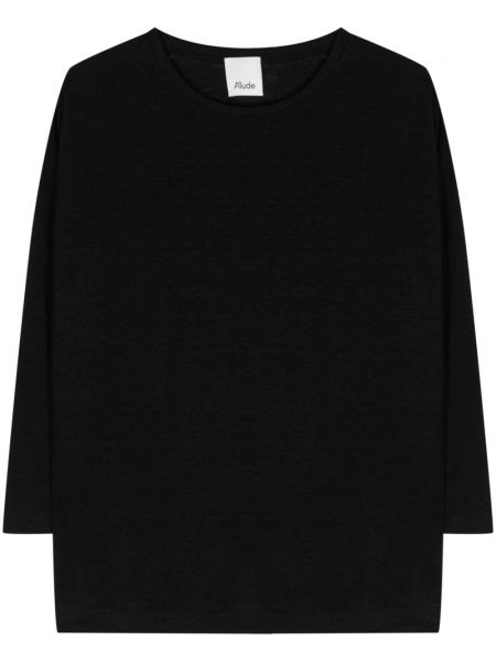 Ľanový sveter Allude čierna