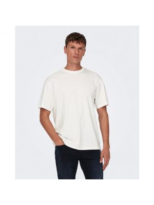 Camiseta manga corta de cuello redondo Only & Sons blanco