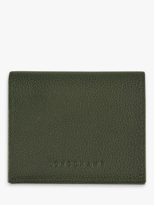 Кожаный кошелек Longchamp хаки