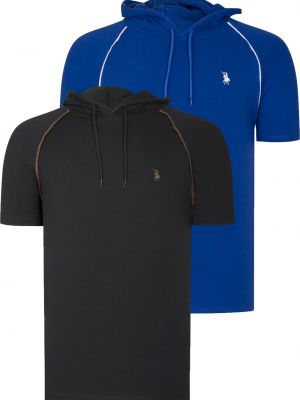 Polo krekls ar kapuci Dewberry melns