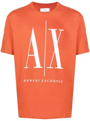 Trykt t-skjorte Armani Exchange oransje