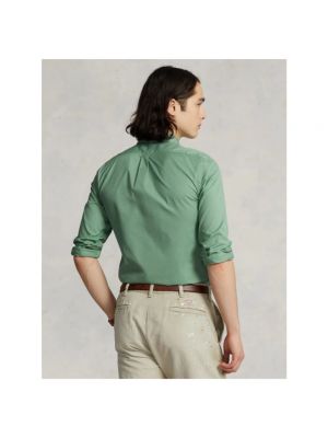 Camisa slim fit de algodón Polo Ralph Lauren verde