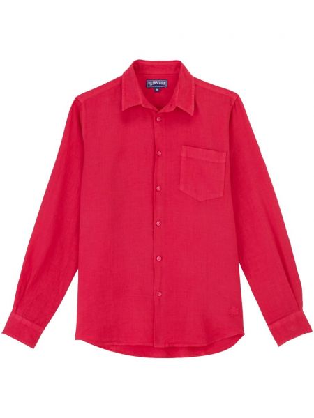Klasikiniai lininė ilgi marškiniai Vilebrequin raudona