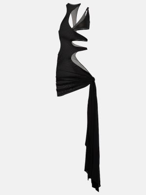 Ασύμμετρη φόρεμα Mugler μαύρο