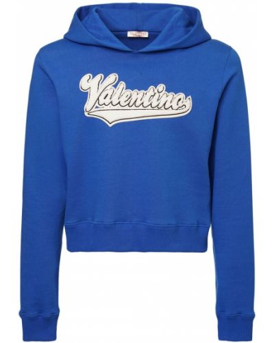 Hoodie en jersey Valentino bleu