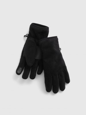 Fleecové rukavice Gap čierna