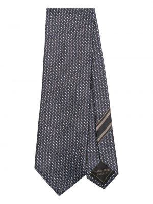 Cravată de mătase cu imprimeu geometric din jacard Brioni