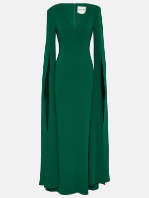 Платье кади с рукавами-накидкой Roland Mouret зеленый