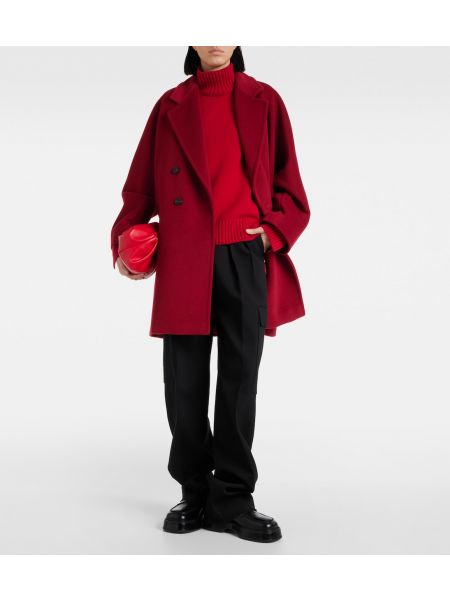 Кашемировое шерстяное пальто Max Mara красное