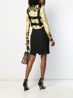 Mini vestido ajustado Versace Pre-owned negro