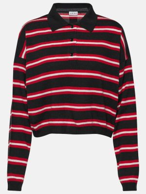Sweter wełniany w paski Loewe czarny