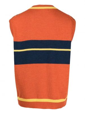 Sweter z wzorem argyle Pringle Of Scotland pomarańczowy