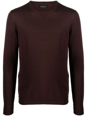 Пуловер от мерино вълна Roberto Collina кафяво