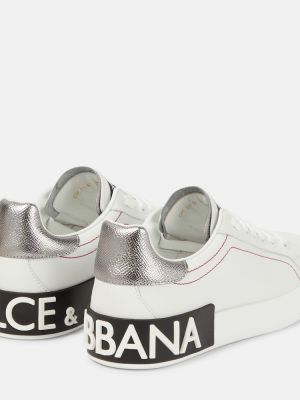 Sneakersy skórzane Dolce&gabbana białe