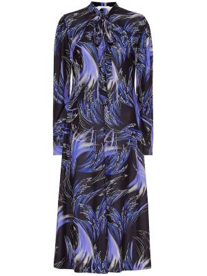 Sukienka midi z nadrukiem z długim rękawem Givenchy - niebieski
