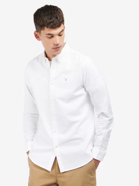 Camisa de algodón Barbour blanco