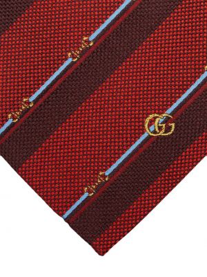 Žakárová hedvábná kravata Gucci červená