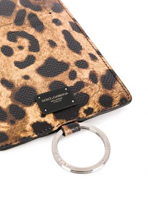 Portefeuille à imprimé léopard Dolce & Gabbana jaune