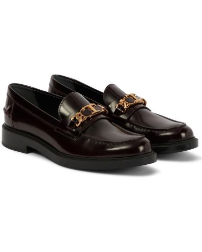 Loafers di pelle Tod's viola