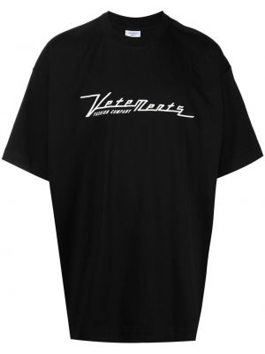 Тениска с принт Vetements черно