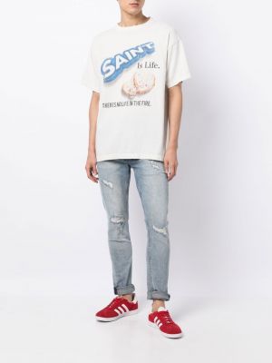 T-krekls ar apdruku Saint Mxxxxxx balts