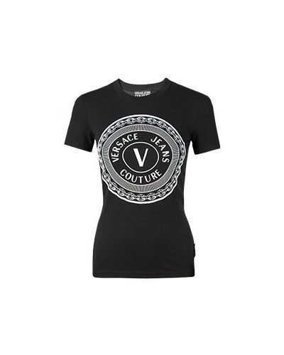 Джинсовая футболка Versace Jeans, черная
