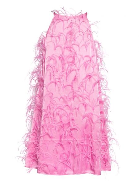 Koktejlové šaty z peří Lapointe růžové